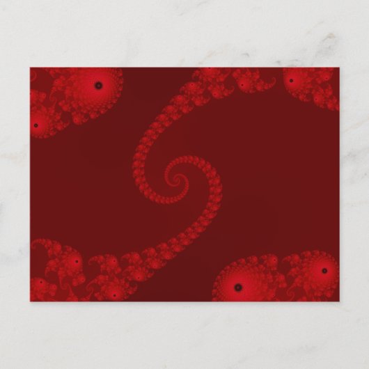 Deep Red Double Spiral Postcard Postkarte (Vorderseite)