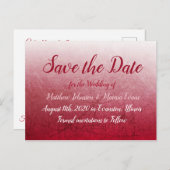 Deep Red Fade Bubbles Save the Date Postcard Postkarte (Vorne/Hinten)