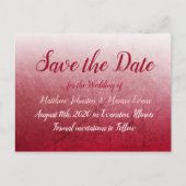 Deep Red Fade Bubbles Save the Date Postcard Postkarte (Vorderseite)