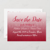 Deep Red Fade Bubbles Save the Date Postcard Postkarte (Vorne/Hinten)