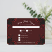 Deep Red Floral Elegante Gotische Hochzeit Einladung (Stehend Vorderseite)
