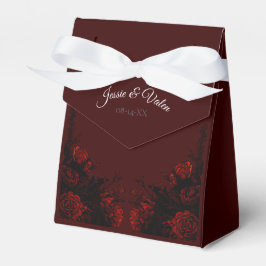 Deep Red Floral Elegante Gotische Hochzeit Geschenkschachtel