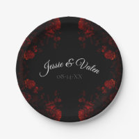 Deep Red Floral Elegante Gotische Hochzeit