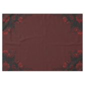 Deep Red Floral Elegante Gotische Hochzeit Tischdecke (Vorderseite (Horizontal))