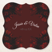 Deep Red Floral Elegante Gotische Hochzeit