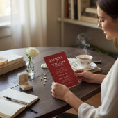 Deep Red Formal Typography Wedding Invite Einladung