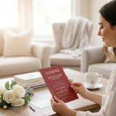 Deep Red Formal Typography Wedding Invite Einladung