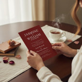 Deep Red Formal Typography Wedding Invite Einladung