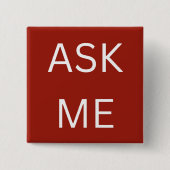 Deep Red Frag Me Button Volunteer, Geschäft (Vorderseite)