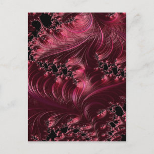 Deep Red Fraktal Postkarte