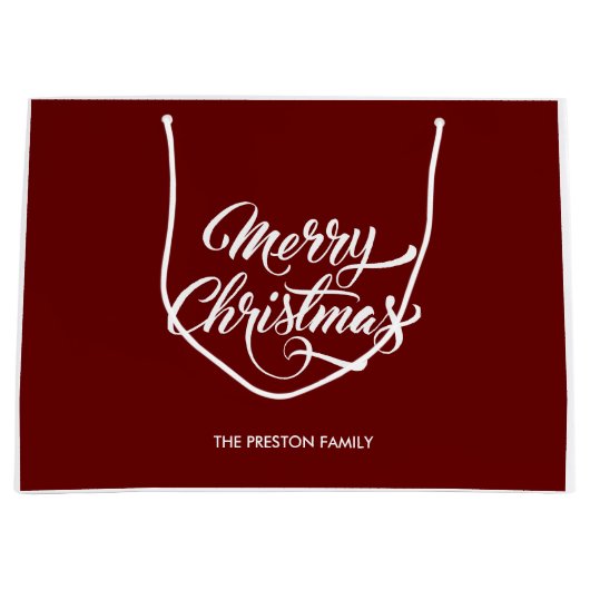 Deep Red Frohe Weihnachten Große Geschenktüte (Vorderseite)