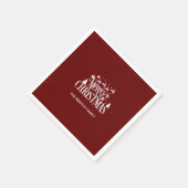 Deep Red Frohe Weihnachten Serviette (Ecke)