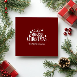 Deep Red Frohe Weihnachten Serviette