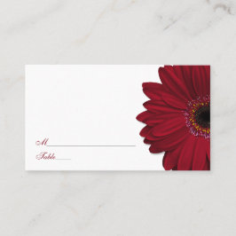 Deep Red Gerber Daisy Wedding Platzkarten