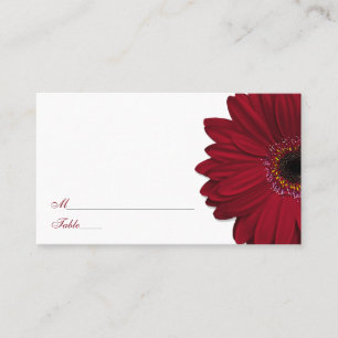 Deep Red Gerber Daisy Wedding Platzkarten