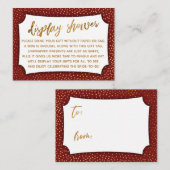 Deep Red & Gold Confetti Display Showkarte Begleitkarte (Vorne/Hinten)