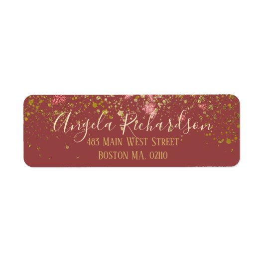 Deep Red Gold Glitzern Paint Spritzers Holiday (Vorne)