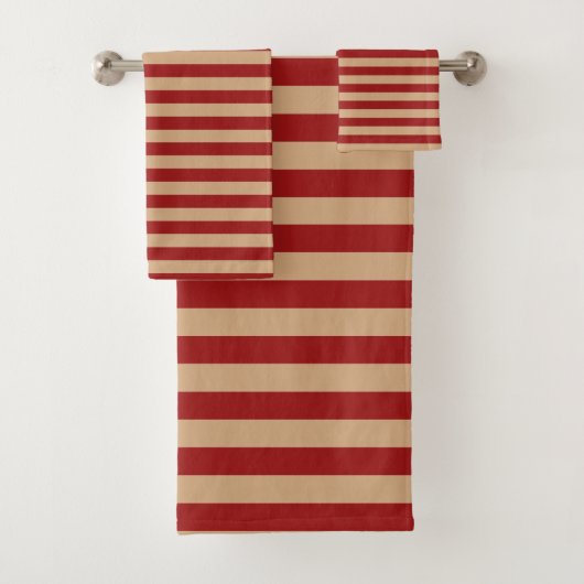 Deep Red & Gold Handtuch Set (Insitu)