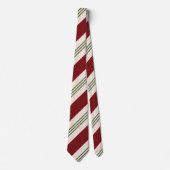 Deep Red & Green Strip Christmas Necktie Krawatte (Vorderseite)