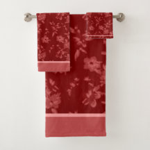 Deep Red Greyfloral Muster