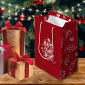 Deep Red Holiday New Year Mittlere Geschenktüte