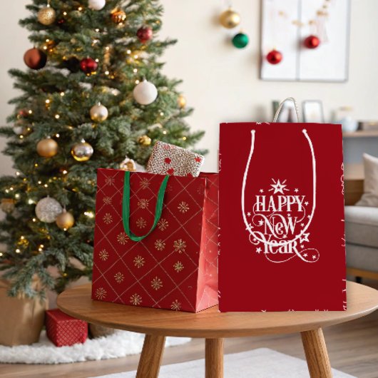 Deep Red Holiday New Year Mittlere Geschenktüte