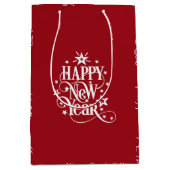 Deep Red Holiday New Year Mittlere Geschenktüte (Vorderseite)