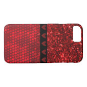 Deep Red Imitats Glitzer Lights Case-Mate iPhone Hülle (Rückseite (Horizontal))