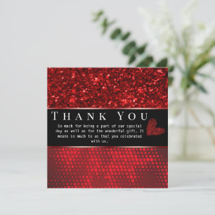 Deep Red Imitats Glitzer Lights Danke Card Einladung