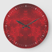 Deep Red Imitats Glitzer Lights Große Wanduhr (Vorderseite)