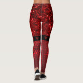 Deep Red Imitats Glitzer Lights Leggings (Rückseite)