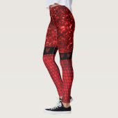 Deep Red Imitats Glitzer Lights Leggings (Links)