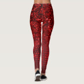 Deep Red Imitats Glitzer Lights Leggings (Rückseite)