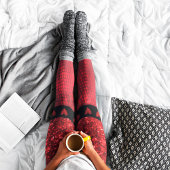 Deep Red Imitats Glitzer Lights Leggings