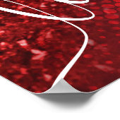Deep Red Imitats Glitzer Lights Poster (Ecke)