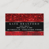 Deep Red Imitats Glitzer Nail Art Museo Cantonale Visitenkarte (Rückseite)