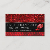Deep Red Imitats Glitzer Nail Art Museo Cantonale Visitenkarte (Vorderseite)