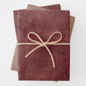 Deep Red Imitats Linen Geschenkpapier Set (Beispiel)