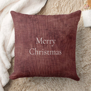 Deep Red Imitats Linen (Leinenlook) Kissen