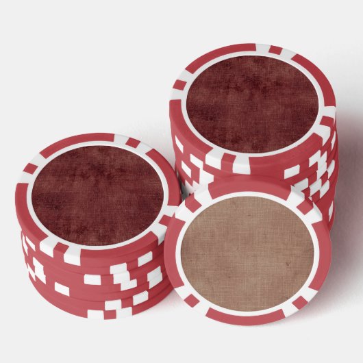 Deep Red Imitats Linen (Leinenlook) Pokerchips (Stapel)