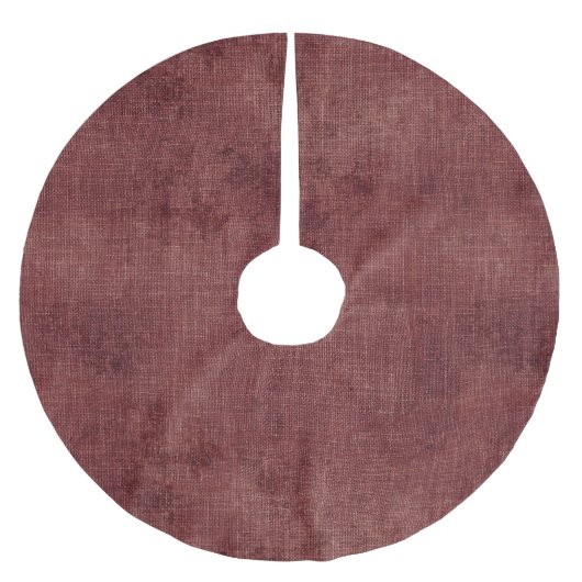 Deep Red Imitats Linen (Leinenlook) Polyester Weihnachtsbaumdecke (Vorderseite)