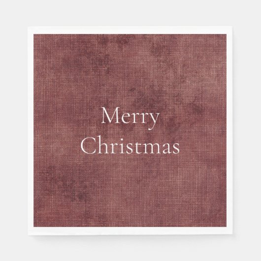 Deep Red Imitats Linen (Leinenlook) Serviette (Vorderseite)