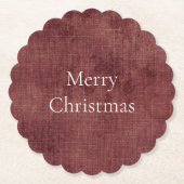 Deep Red Imitats Linen (Leinenlook) Untersetzer (Vorderseite)