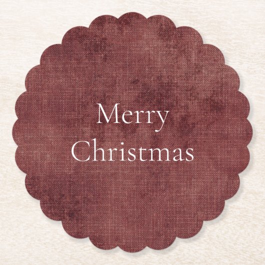 Deep Red Imitats Linen (Leinenlook) Untersetzer (Vorderseite)