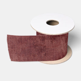 Deep Red Imitats Linen Satinband