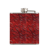 Deep Red Imitats Toolted Leather Vinyl Flachmann (Rückseite)