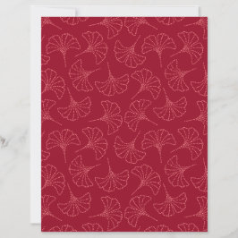 Deep Red Japanese Ginkgo Blätter Scrapbook Paper