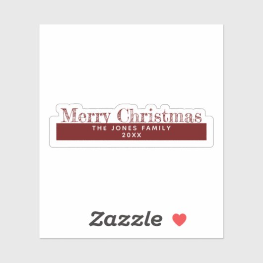 Deep Red Kiss-Cut Frohe Weihnachten mit Familienna Aufkleber (Blatt)