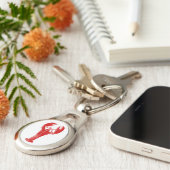 Deep Red Lobster auf Weiß Schlüsselanhänger (Seite)