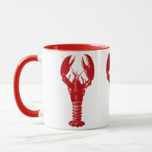 Deep Red Lobster auf Weiß Tasse (Links)